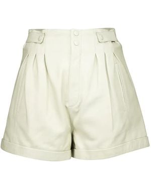 Saint Laurent High-Waisted Leather Shorts - Multicolour