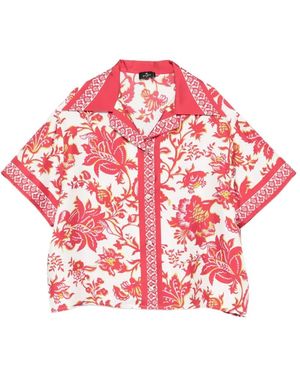 Etro Floral-Patter Short-Sleeve Shirt - Red