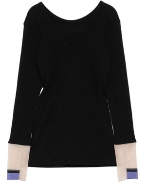TOGA TOO Jersey De Canalé De Manga Larga - Negro