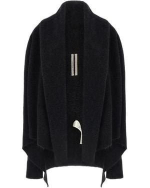 Rick Owens Capa Drapeada Con Diseño Abierto - Negro