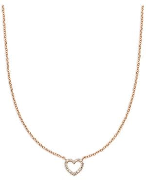 VEYNOU 14Kt Rose Heart Diamond Necklace - Natural