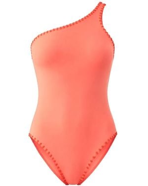Kurt Geiger Bañador De Una Sola Manga Con Ribete Sobrehilado - Rosa