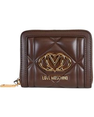 Love Moschino Logo-Plaque Wallet - Brown