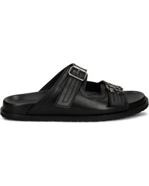 Roberto Cavalli Leather Sandals - Black