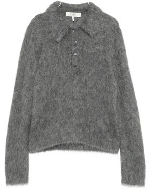 Chloé Brushed-Knit Polo Sweater - Gray