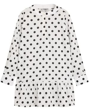 Fiorucci Polka Dot Crepe De Chine Ruffled Mini Dress - White
