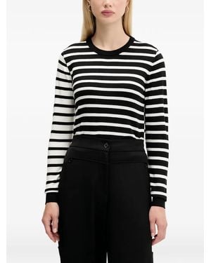Desigual Striped Long-Sleeved Sweatshirt - Black