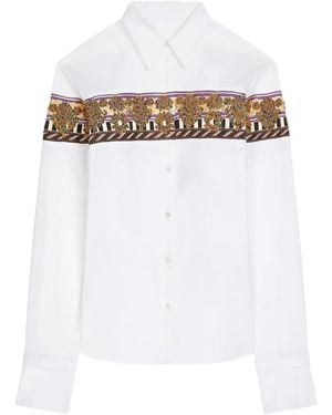 Dries Van Noten Embroidered Cotton Poplin Shirt - White