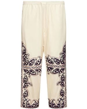 BAZISZT Pantalon Memento À Motif Cachemire - White