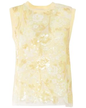 Ermanno Scervino Top Con Paillettes - Giallo