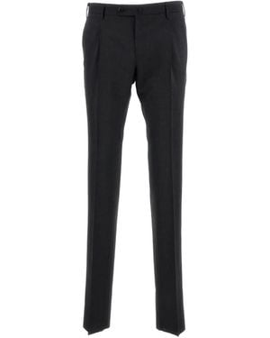 PT Torino Front-Pleats Tailored Trousers - Black