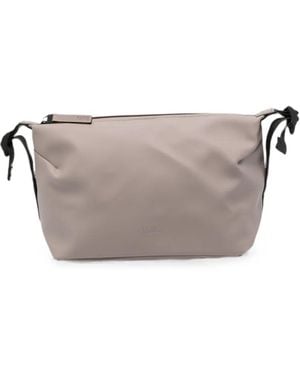 Rains Logo-Detail Zip-Fastening Wash Bag - Gray