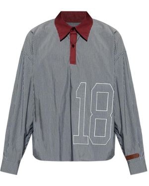 PDF Polo Rayé À Broderies - Grey