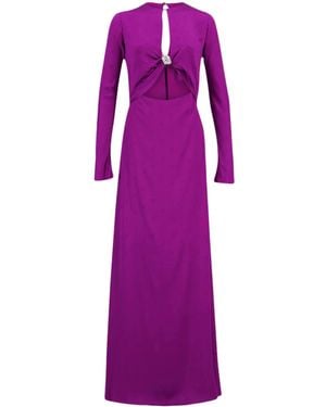 Johanna Ortiz Silk Jacquard Maxi Dress - Purple