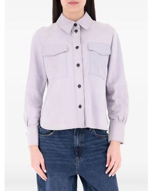 Marella Flap-Pocket Button-Up Jacket - Blue