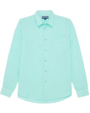 Vilebrequin Button-Up Linen Shirt - Blue