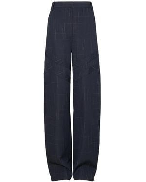 Tory Burch Wide-Leg Plaid Palazzo Trousers - Blue