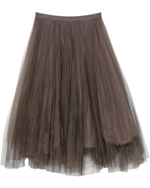 Marc Le Bihan Tulle Layered Midi Skirt - Brown