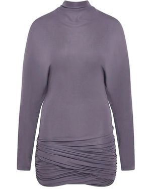 Christopher Esber Luna Draped Jersey Mini Dress - Purple