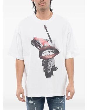 John Richmond Camiseta Con Apliques De Strass - Blanco