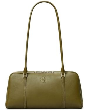Tory Burch Kleine Marshmallow Ledertasche mit Reißverschluss - Grün