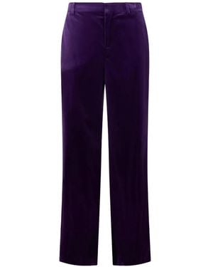 Alberta Ferretti Straight-Leg Velvet Trousers - Purple