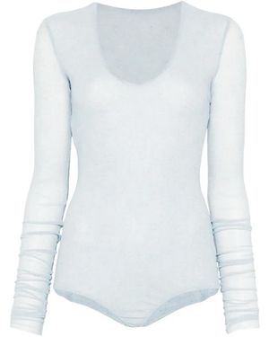 Alberta Ferretti Body De Manga Larga - Blanco