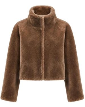OW Collection Chaqueta Tuva De Piel De Borrego - Marrón
