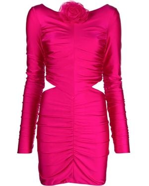 GIUSEPPE DI MORABITO Floral-Appliqué Cut-Out Minidress - Pink