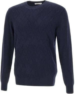 Diktat Trui Met Diamantpatroon - Blauw