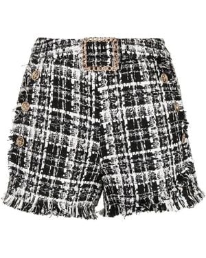 Edward Achour Paris Rough-Cut Tweed Shorts - Black