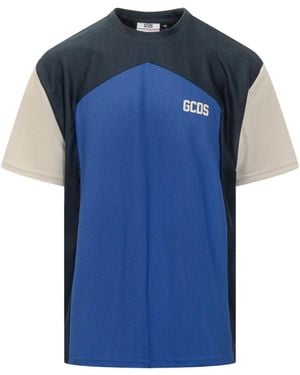 Gcds Colour-Block Mesh T-Shirt - Blue