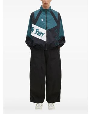 Neighborhood Panelled Lion-Embroidered Jacket - Blue