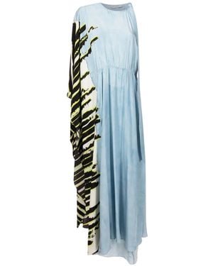 Lenny Niemeyer Abstract-Print Off-Shoulder Dress - Blue