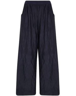 Maria Calderara Crinkled-Effect Palazzo Trousers - Blue
