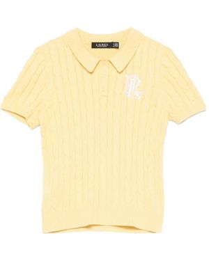 Ralph Lauren Natrissa Cable-Knit Polo Shirt - Yellow