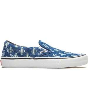 Vans X Supreme Slip-On Pro Hole Punch Denim" Trainers - Blue
