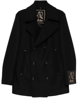Sealup Double-Breasted Coat - Black