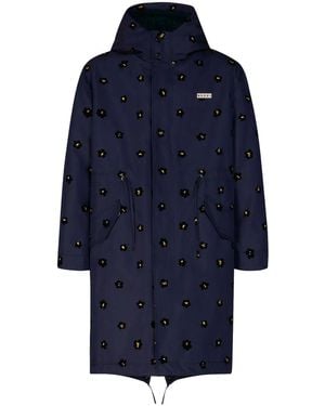 Marni Draft Flower Parka - Blau