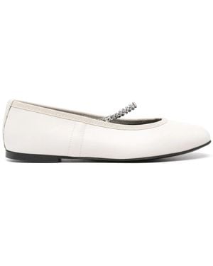 KATE CATE Juliette Leather Ballerina Shoes - Natural