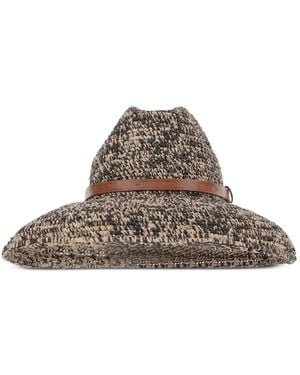 IBELIV Leather-Belt Hat - Brown