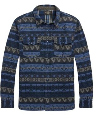 RRL Patterned-Jacquard Cotton Shirt - Blue