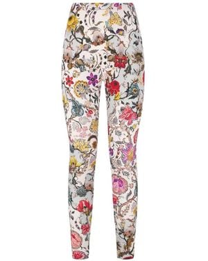 Roberto Cavalli Floral-Print Leggings - White