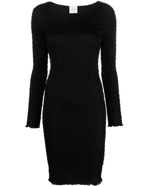 Patou Textured-Finish Long-Sleeve Dress - Black