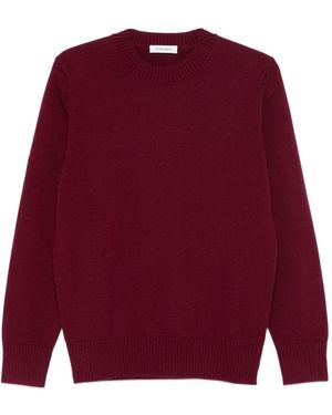 Kangra Ribbed-Trims Jumper - Red