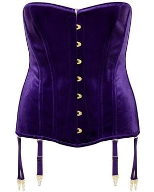 Maison Close X Scandale Rococo Garter Corset - Purple