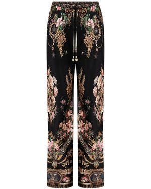 CAMILLA Graphic-Print Pants - Black