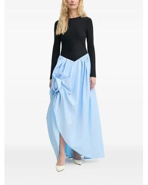 Sleeper Long-Sleeve Floral Maxi Dress - Blue