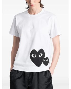 COMME DES GARÇONS PLAY T-Shirt À Imprimé Cœur - White