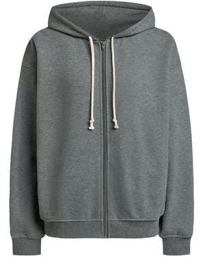 12 STOREEZ Terrycloth Zip-Up Hoodie - Gray